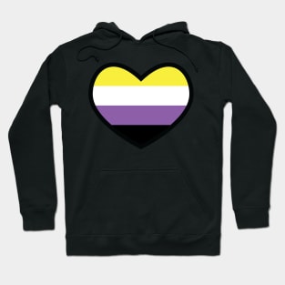 Nonbinary Flag Heart Hoodie